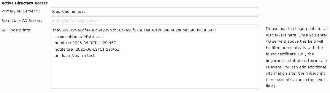 LDAPS und AD Fingerprint