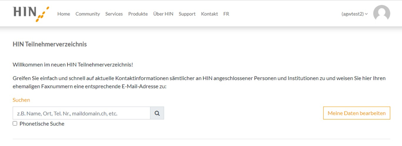 Accès aux pages protégées HIN